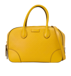 Diamante Top Handle Bag, Leather, Yellow, 520981, S, 2*